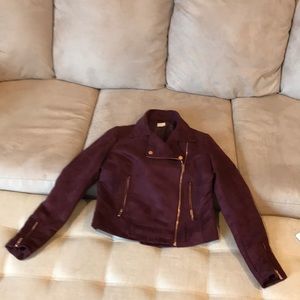 LC Lauren Conrad Runway Suede Burgundy Moto